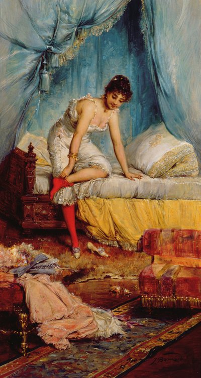 Jonge Vrouw die Zich Uitkleedt door Jean Francois Armand Felix Bernard